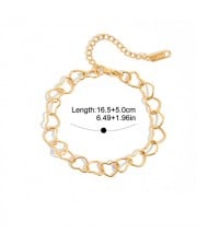 Peach Heart Chain Design Women Fashion Stainless Steel Wholesale Bracelet