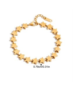 Golden Five-point Stars Chain Women Fashion Stainless Steel Wholesale Bracelet