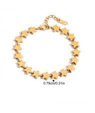 Golden Five-point Stars Chain Women Fashion Stainless Steel Wholesale Bracelet