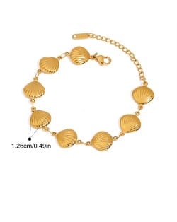 Ocean Theme Sea Shell Design Women Fashion Stainless Steel Wholesale Bracelet