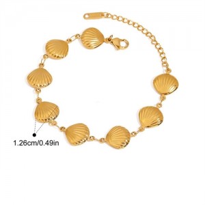 Ocean Theme Sea Shell Design Women Fashion Stainless Steel Wholesale Bracelet