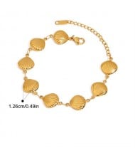 Ocean Theme Sea Shell Design Women Fashion Stainless Steel Wholesale Bracelet
