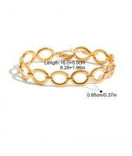 Oval Circel Chain Design Women Fashion Stainless Steel Wholesale Bracelet