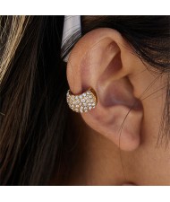 Bling Cubic Zirconia Paved Wide Version Women Fashion Stainless Steel Wholesale Earrings
