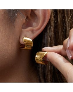 Wide Version C Shape Design Women Fashion Stainless Steel Wholesale Earrings