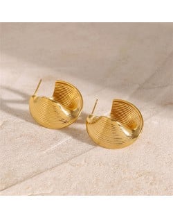 Spiral Hollow-out Design Women Fashion Stainless Steel Wholesale Earrings