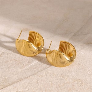 Spiral Hollow-out Design Women Fashion Stainless Steel Wholesale Earrings