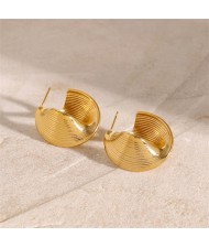 Spiral Hollow-out Design Women Fashion Stainless Steel Wholesale Earrings