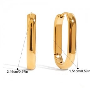 Oval Simple Design Women Fashion Stainless Steel Wholesale Earrings