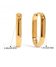 Oval Simple Design Women Fashion Stainless Steel Wholesale Earrings