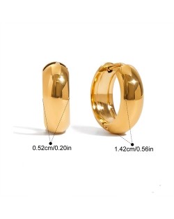 Small Circle Style 18K Gold Plated Women Fashion Stainless Steel Wholesale Earrings