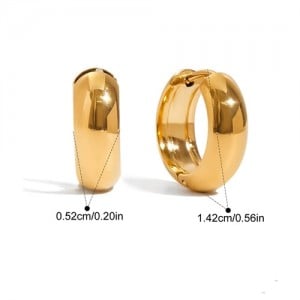 Small Circle Style 18K Gold Plated Women Fashion Stainless Steel Wholesale Earrings