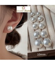Korean Fashion Elegant Pearl 925 Silver Needle Fair Maiden Earrings - White