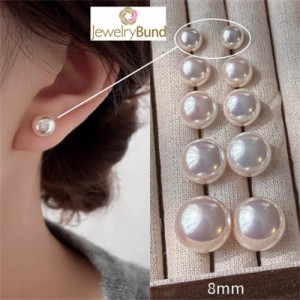 Korean Fashion Elegant Pearl 925 Silver Needle Fair Maiden Earrings - Light Pink