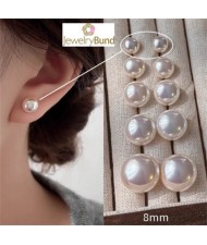 Korean Fashion Elegant Pearl 925 Silver Needle Fair Maiden Earrings - Light Pink