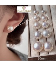 Korean Fashion Elegant Pearl 925 Silver Needle Fair Maiden Earrings - Light Pink