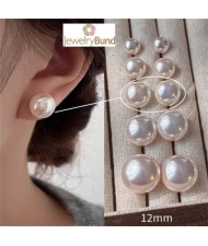 Korean Fashion Elegant Pearl 925 Silver Needle Fair Maiden Earrings - Light Pink