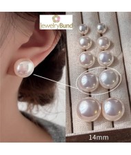 Korean Fashion Elegant Pearl 925 Silver Needle Fair Maiden Earrings - Light Pink