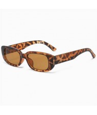 Mini Cat Eye Candy Color Design U.S. Street Fashion Sunglasses - Leopard