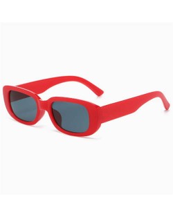 Mini Cat Eye Candy Color Design U.S. Street Fashion Sunglasses - Red