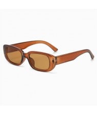 Mini Cat Eye Candy Color Design U.S. Street Fashion Sunglasses - Brown