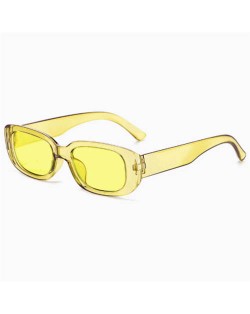 Mini Cat Eye Candy Color Design U.S. Street Fashion Sunglasses - Yellow