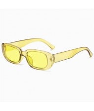 Mini Cat Eye Candy Color Design U.S. Street Fashion Sunglasses - Yellow