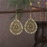 Bohemian Fashion Colorful Oil-spot Glazed Waterdrop Design Women Statement Shoulder Duster Earrings