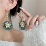 Bohemian Sunflower Design Vintage Round Women Shoulder Duster Wholesale Earrings