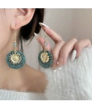 Bohemian Sunflower Design Vintage Round Women Shoulder Duster Wholesale Earrings