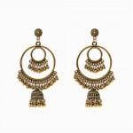 Vintage Bells Design Hoop Tassel Women Shoulder Duster Wholesale Earrings - Golden