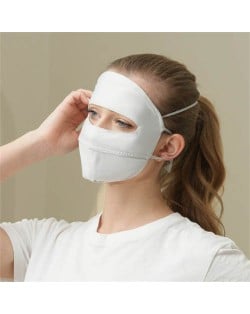 UPF 50+ Breathable Anti-UV Sun Protection Multi-Purpose Full Face Mask - White