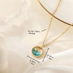 Round Cute Whale Pendant IG Style Women Stainless Steel Wholesale Collarbone Necklace - Golden
