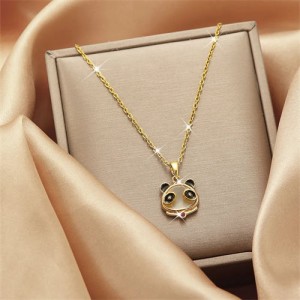 Cute Panda Pendant IG Popular Style Women Stainless Steel Wholesale Collarbone Necklace