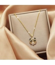 Cute Panda Pendant IG Popular Style Women Stainless Steel Wholesale Collarbone Necklace