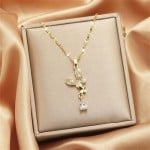 Graceful Shining Butterfly Pendant IG Style Women Stainless Steel Wholesale Collarbone Golden Necklace