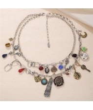 Vintage Bohemian Fashion Dual Layers Holiday Style Women Wholesale Necklaces