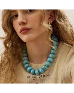 Chunky Acrylic Beaded Boho Statement Choker Necklace for Women