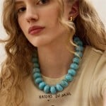 Chunky Acrylic Beaded Boho Statement Choker Necklace for Women