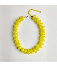 Chunky Acrylic Beaded Boho Statement Choker Necklace for Women