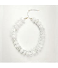 Chunky Acrylic Beaded Boho Statement Choker Necklace for Women