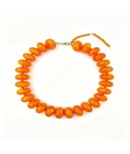 Chunky Acrylic Beaded Boho Statement Choker Necklace for Women