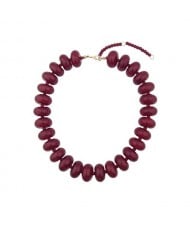 Chunky Acrylic Beaded Boho Statement Choker Necklace for Women