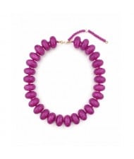 Chunky Acrylic Beaded Boho Statement Choker Necklace for Women