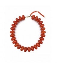 Chunky Acrylic Beaded Boho Statement Choker Necklace for Women