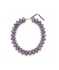 Chunky Acrylic Beaded Boho Statement Choker Necklace for Women