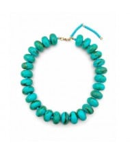 Chunky Acrylic Beaded Boho Statement Choker Necklace for Women