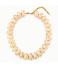 Chunky Acrylic Beaded Boho Statement Choker Necklace for Women