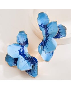 Korean Fashion Oil-spot Glazed Butterfly Floral Petal Women Wholesale Stud Earrings