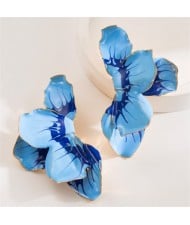Korean Fashion Oil-spot Glazed Butterfly Floral Petal Women Wholesale Stud Earrings